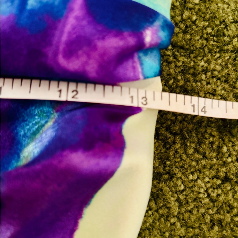 Masquerade XS Strapless Watercolor Dress in Purple and Green with Beaded Bodice - Picture 12 of 16